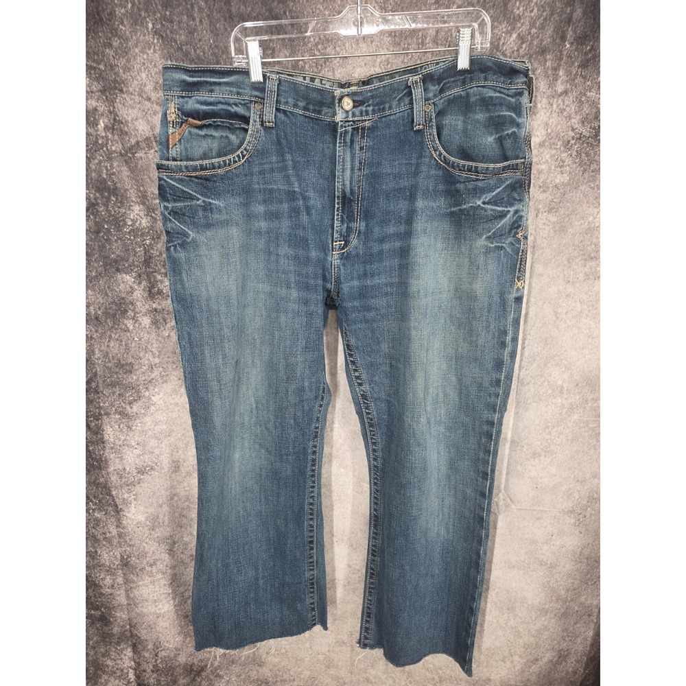 Ariat Jeans Mens 40x29 Low Rise Boot Cut Blue Stretch Denim Western Cowboy